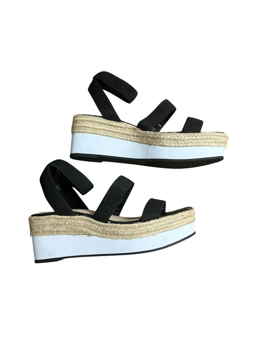 SOLE SOCIETY Black Platform Espadrille Sandals Size 9